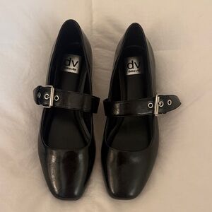 Dolce Vita Black Leather Flats with Buckle
